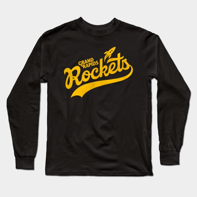 Defunct Grand Rapids Rockets Hockey Team Long Sleeve T-Shirt by Defunctland
